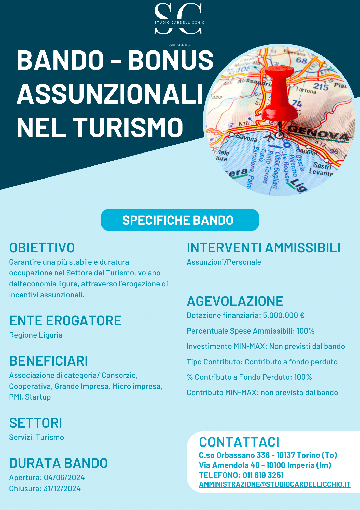 Bando - Bonus assunzionali nel turismo