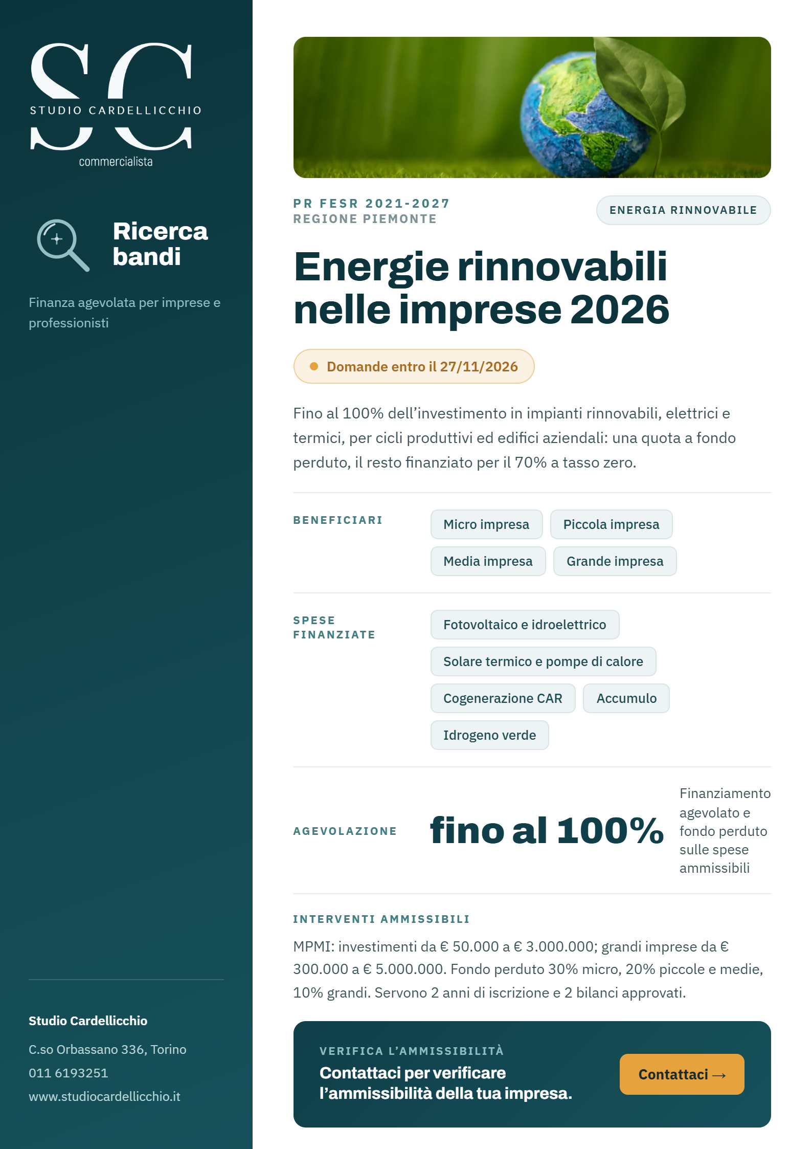 Bando energie rinnovabili