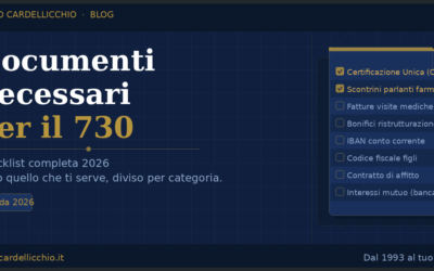 Documenti necessari 730 2026 checklist
